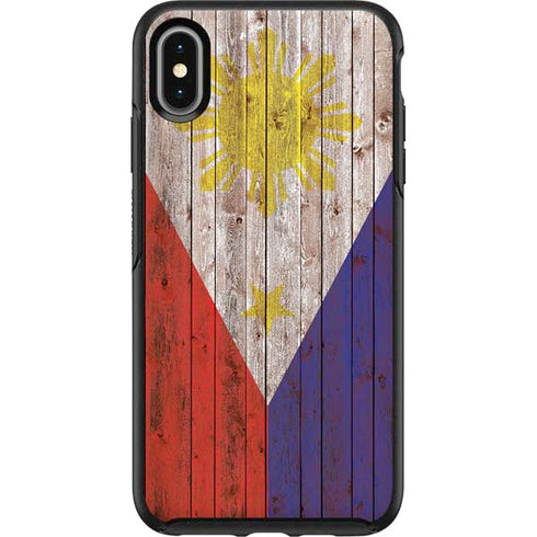 Philippines Flag Dark Wood Otterbox Symmetry iPhone Skin